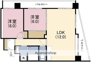 シティレジデンス福島Ⅹ(旧阪神ハイグレードマンション10番館)【7階】の間取り