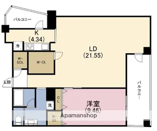 ザ・タワー大阪レジデンス【4階】の間取り