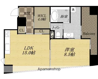 W.O.B.NISHIUMEDA【12階】の間取り