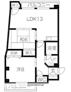 阪神ハイグレードマンション1番館【7階】の間取り