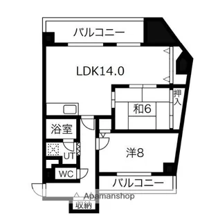 阪神ハイグレードマンション1番館【9階】の間取り