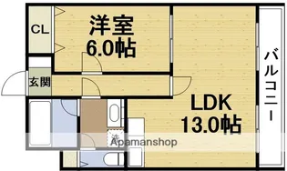 阪神ハイグレードマンション1番館【4階】の間取り