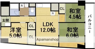 佃公園スカイハイツ【3階】の間取り