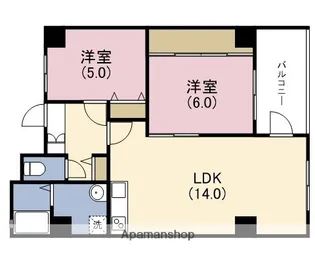 ロベリア弐番館【6階】の間取り