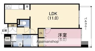 リーガル西梅田【11階】の間取り