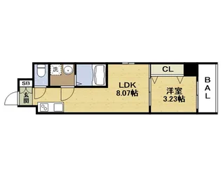 コートエスト都島【1階】の間取り