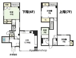 プランドールフクシマ【6階】の間取り