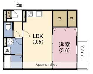 1LDKの間取り画像