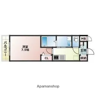 アーバンコート伝法【1階】の間取り