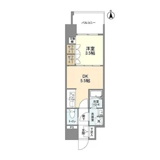 ソルレヴェンテ北堀江Q【0801号室】の間取り