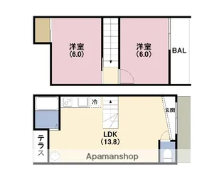 姫島リノベテラス【1階】の間取り