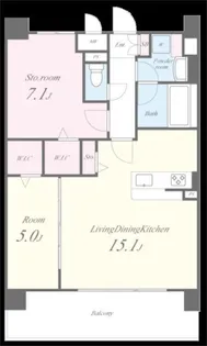 メゾンドボヌール弁天町【8階】の間取り