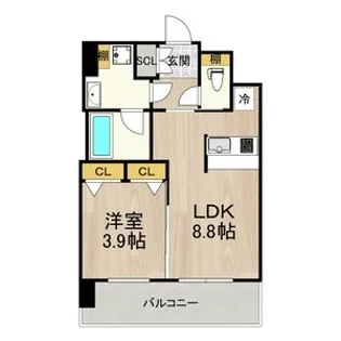 プレジオ弁天町ASIAN【9階】の間取り