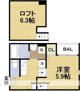 スカイフラット姫島【1階】の間取り