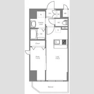 プレサンス難波クチュール【5階】の間取り