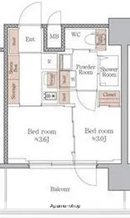 ジオエント梅田北リバーフロント【4階】の間取り