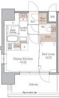 ジオエント梅田北リバーフロント【4階】の間取り