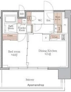 ジオエント梅田北リバーフロント【10階】の間取り