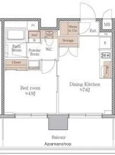 ジオエント梅田北リバーフロント【10階】の間取り