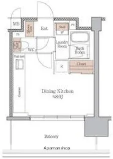 ジオエント梅田北リバーフロント【4階】の間取り