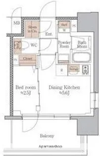 ジオエント梅田北リバーフロント【4階】の間取り