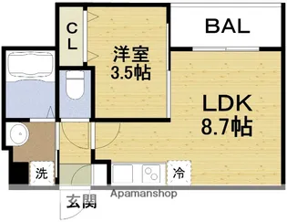 ジーメゾン姫島アウラ【3階】の間取り