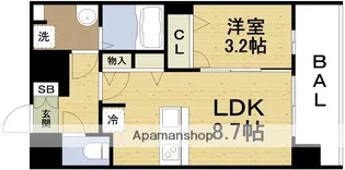 レジュールアッシュOSAKA GATEWAY【12階】の間取り