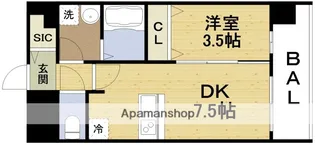 レジュールアッシュOSAKA GATEWAY【12階】の間取り