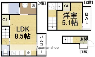 ROYAL RESIDENCE大和田パークフロント【2階】の間取り
