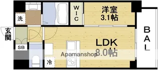 エスリードレジデンス ザ・グラン大阪福島クラス【5階】の間取り