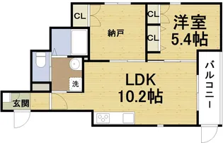 ヘーベルメゾン御幣島【1階】の間取り