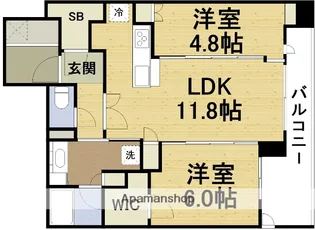 シエリアタワー中之島【10階】の間取り