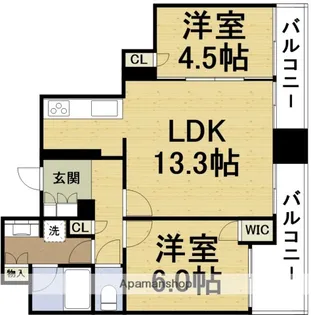 シエリアタワー中之島【15階】の間取り