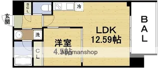 プレジオ塚本ASIAN【4階】の間取り