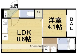 トレヴィオナ出来島【1階】の間取り