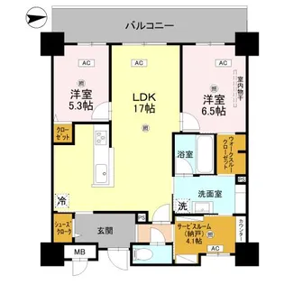 グラントリアノン緑地公園【3階】の間取り