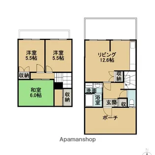 大阪府箕面市外院3丁目【アパート】の間取り