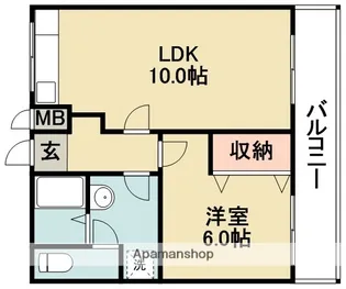 稲野第1ハイツ【4階】の間取り