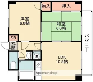 大阪府箕面市萱野2丁目【マンション】の間取り