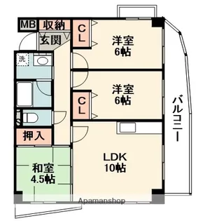 プレザントライフ【4階】の間取り