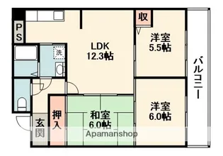 大阪府吹田市五月が丘南【マンション】の間取り
