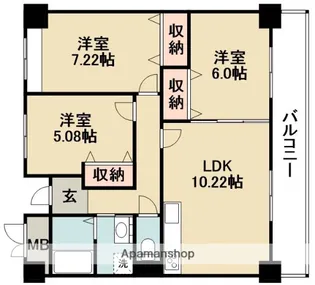 メゾン津雲台【1階】の間取り