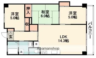 大阪府吹田市山田西3丁目【マンション】の間取り