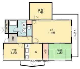 大阪府吹田市山田東4丁目【マンション】の間取り