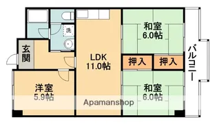 大阪府吹田市山田南【マンション】の間取り
