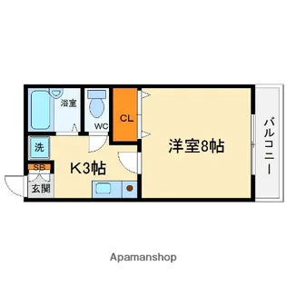 大阪府箕面市小野原西1丁目【アパート】の間取り