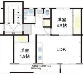 大阪府箕面市粟生間谷西4丁目【マンション】の間取り