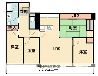 大阪府箕面市粟生新家4丁目【マンション】の間取り