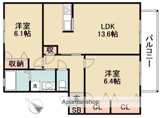 パルケアミスタⅡ【2階】の間取り