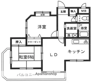 大阪府豊中市上新田1丁目【マンション】の間取り